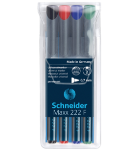 Schneider Permanent Markers MAXX222f - 4 Pack
