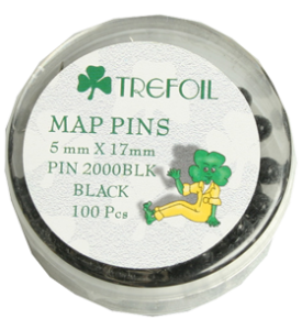 Trefoil Map Pins - Black