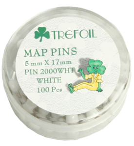Trefoil Map Pins - White