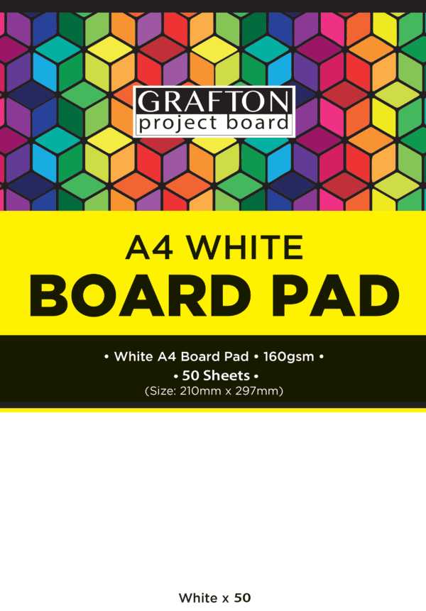 GRAFTON A4 BRIGHT WHITE PAPER PADS 50'S