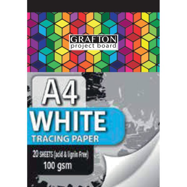 GRAFTON A4 WHITE PLAIN TRACING PAPER PADS 20 sheets