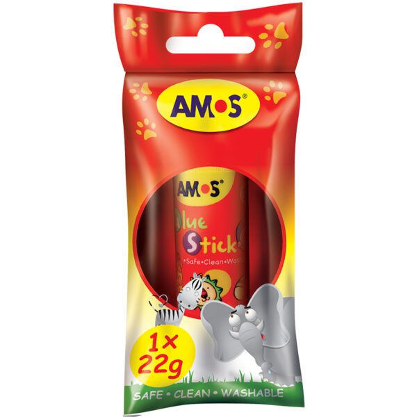 AMOS ANIMAL GLUE STICK BLISTER CARD 22gr 1UP