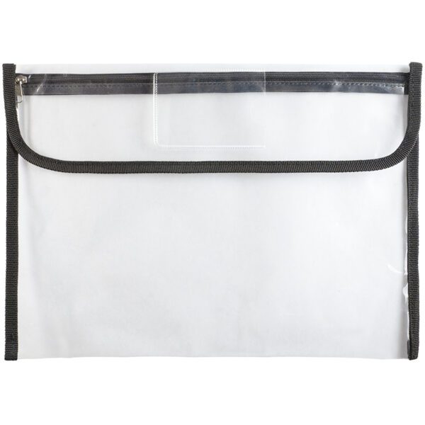 TREFOIL CLEAR LIBRARY BAG WITH ZIP BLACK