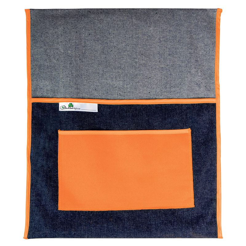 PRODUCTS > BACK TO SCHOOL SCHOOL CHAIRBAG DENIM 440mm WITH POCKET ORANGE