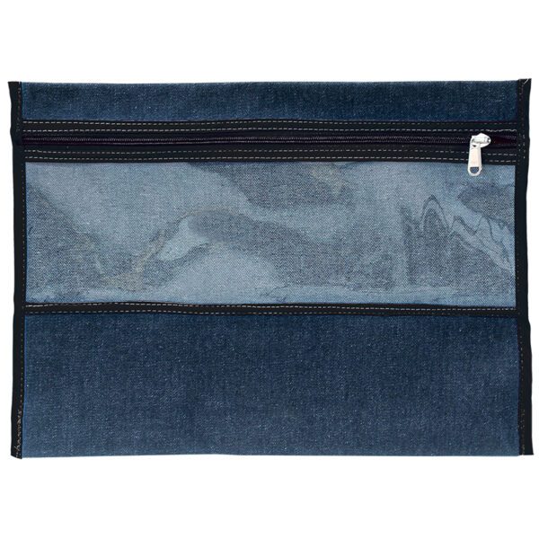 TREFOIL DENIM SUBJECT BAG WITH WINDOW BLACK