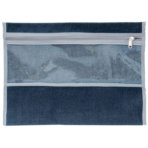 TREFOIL DENIM SUBJECT BAG WITH WINDOW GREY