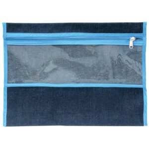 TREFOIL DENIM SUBJECT BAG WITH WINDOW LIGHT BLUE