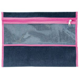 TREFOIL DENIM SUBJECT BAG WITH WINDOW PINK