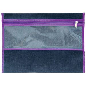 TREFOIL DENIM SUBJECT BAG WITH WINDOW PURPLE