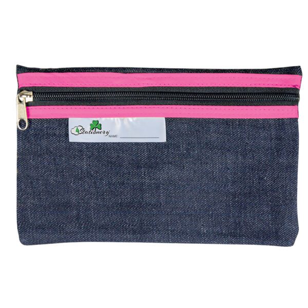PRODUCTS > BACK TO SCHOOL SCHOOL PENCIL BAG DENIM 22cm PINK