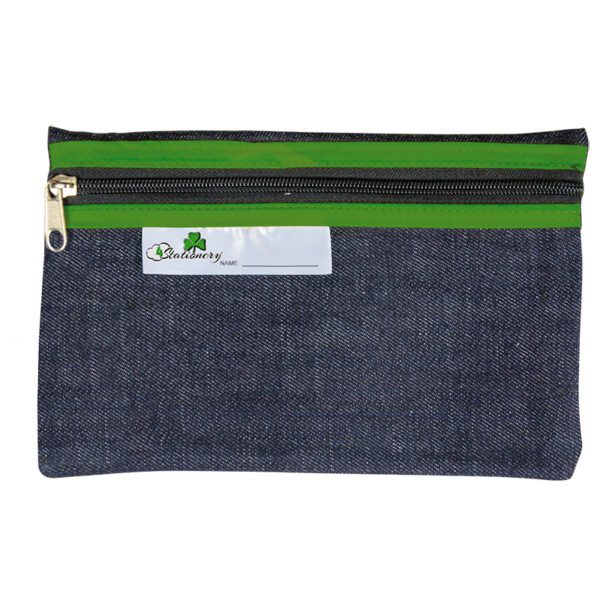 PRODUCTS > BACK TO SCHOOL SCHOOL PENCIL BAG DENIM 22cm GREEN