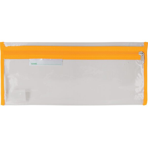 PRODUCTS > BACK TO SCHOOL CLEAR EXAM PENCIL BAG 33cm ORANGE