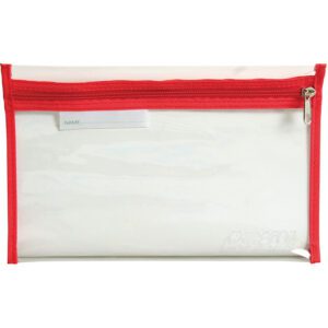 PRODUCTS > BACK TO SCHOOL CLEAR PENCIL BAG A5 RED