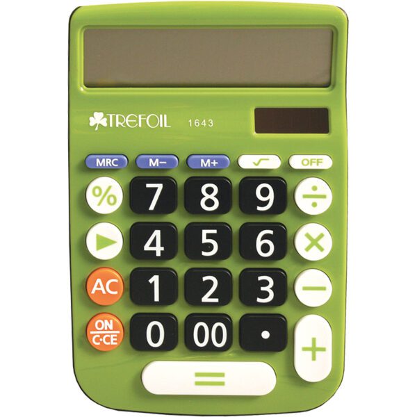 12 DIGIT DESKTOP CALCULATOR GREEN 1643