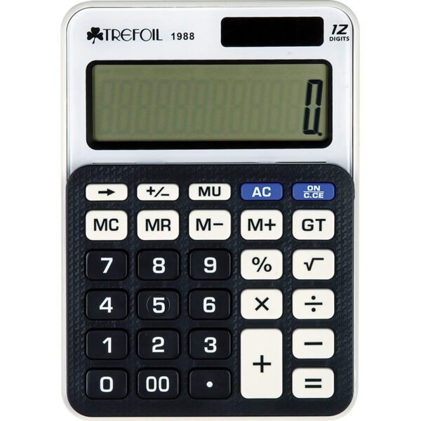 12 DIGIT DESKTOP CALCULATOR MEDUIM BLACK / WHITE 1988