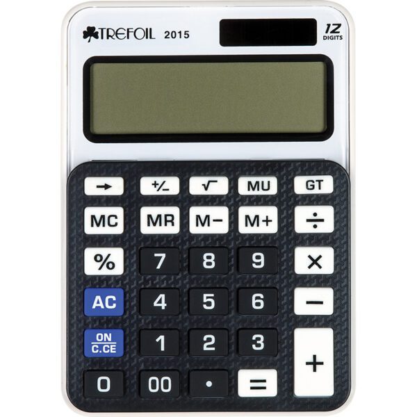 12 DIGIT DESKTOP CALCULATOR SMALL BLACK / WHITE 2015