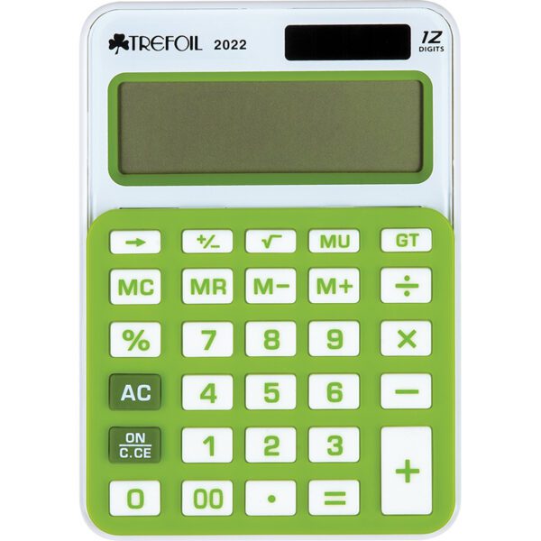 12 DIGIT DESKTOP CALCULATOR SMALL GREEN / WHITE 2022