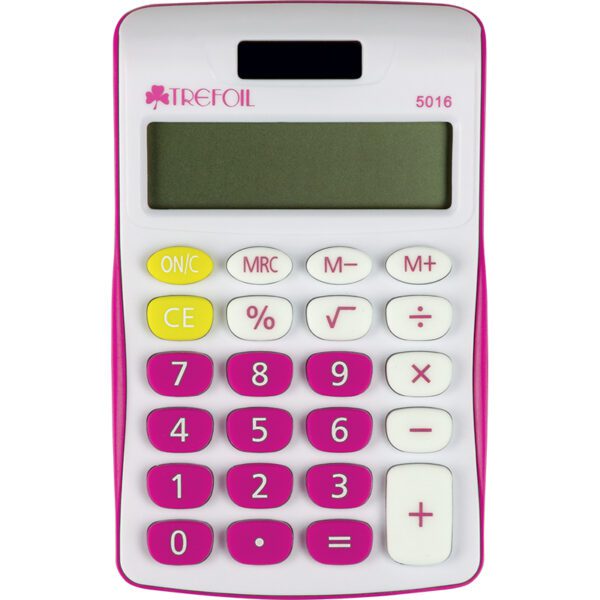 8 DIGIT SCHOOL CALULATOR PINK #5016