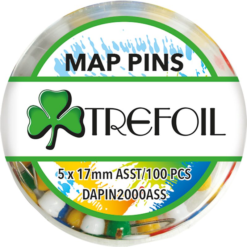 MAP PINS BOX 100`s ASSORTED