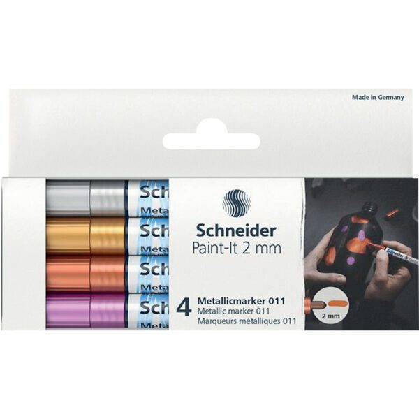 METALLIC MARKER PAINT-IT 2mm WALLET 4'S SET 1