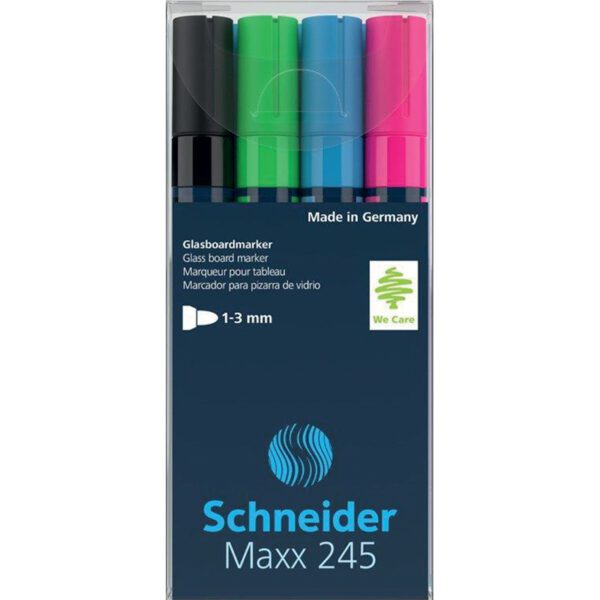 MAXX 245 - GLASSBOARD MARKER 2 - 3MM ASS WALLET OF 4