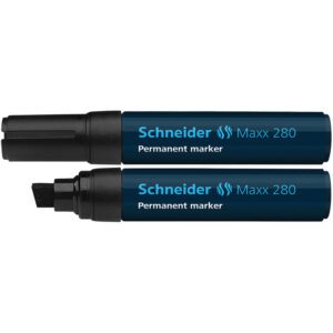 MAXX 280 - PERMANENT MARKER CHISEL TIP 4 + 12MM Black 5'S
