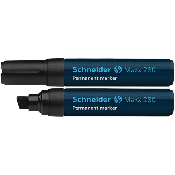 MAXX 280 - PERMANENT MARKER CHISEL TIP 4 + 12MM Black 5'S