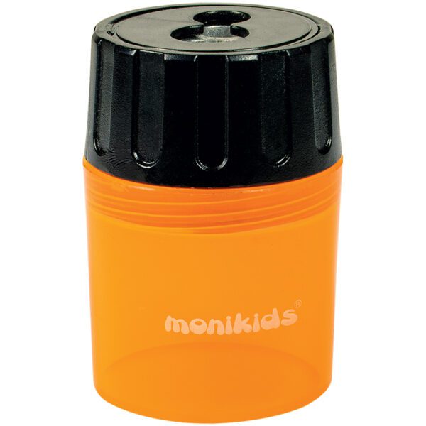 BACK TO SCHOOL 2 HOLE METAL SHARPENER WITH CONTAINER