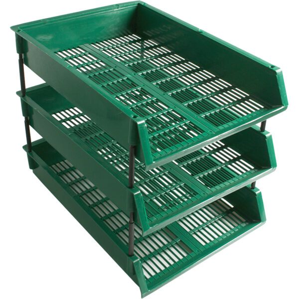OFFICER LETTER TRAY STACKABLE GREEN