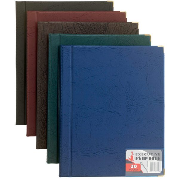 Executive Leather Look Display Book Black 30 POCKET