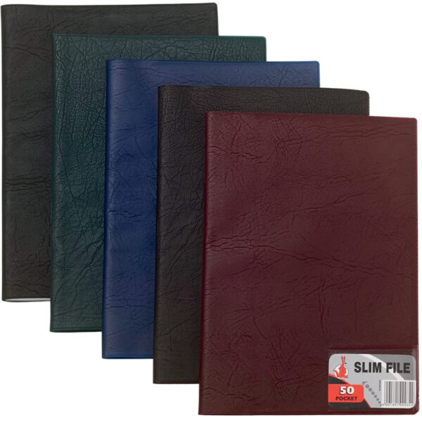 Slim File A4 Display Book Black 10 POCKET