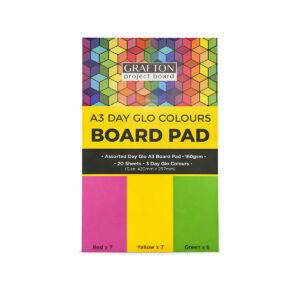 GRAFTON A3 BOARD PAD (20 SHEET) DAY GLO MULTICOLOUR