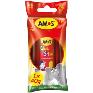 AMOS RED GLUE STICK 40gr HANGSELL PACK 1'S