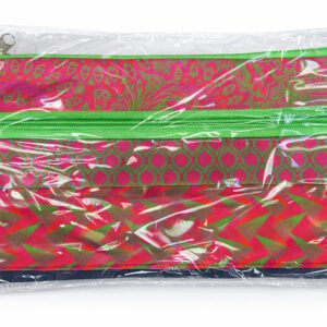 AFRICAN SHWESHWE FASHION DOUBLE ZIP PENCIL BAG PINK