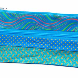 AFRICAN SHWESHWE FASHION DOUBLE ZIP PENCIL BAG TURQUOISE