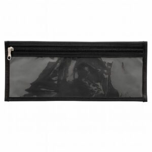 PRODUCTS > BACK TO SCHOOL PENCIL BAG 33cm HIDDEN POCKET PLUS CLEAR FRONT BLACK