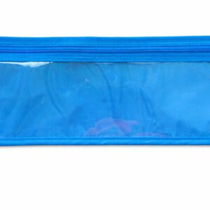 PRODUCTS > BACK TO SCHOOL PENCIL BAG 33cm HIDDEN POCKET PLUS CLEAR FRONT L/BLUE