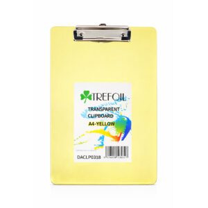 TREFOIL TRANSPARENT CLIPBOARD A4 YELLOW