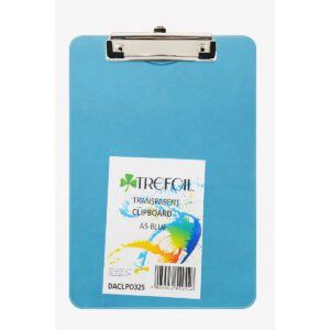 TREFOIL TRANSPARENT CLIPBOARD A5 BLUE