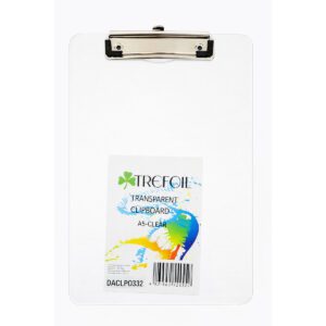 TREFOIL TRANSPARENT CLIPBOARD A5 CLEAR