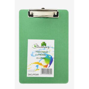 TREFOIL TRANSPARENT CLIPBOARD A5 GREEN
