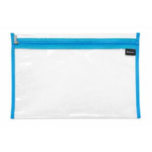 POLYKING SCHOOL CLEAR LIBRARY BAG WITH ZIP 36X27 L/BLUE