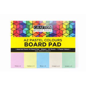 GRAFTON A2 BOARD PAD (20 SHEET) PASTEL MULTICOLOUR