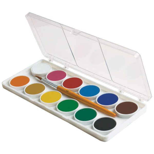 ADEL SCHOOL WATER COLOUR PAINT 12 TABLETS 24mm diameter
