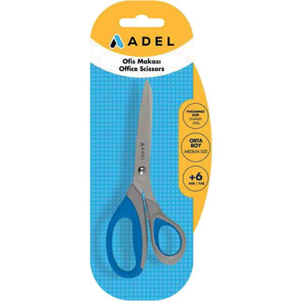 ADEL OFFICE SCISSORS MEDUIM BLISTERCARD