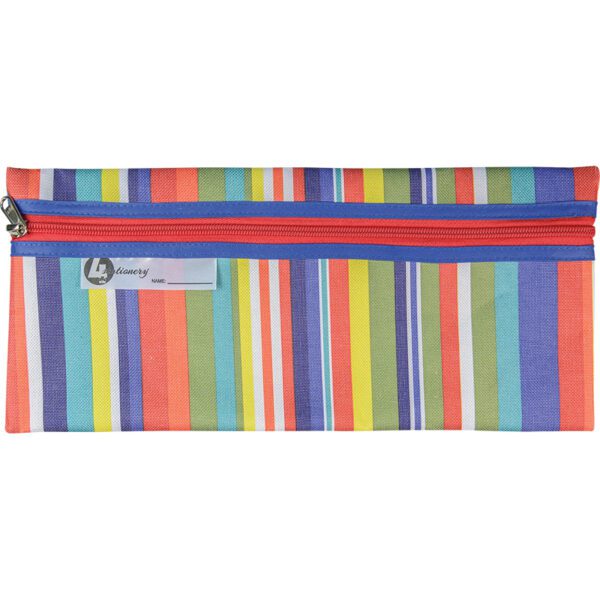 TREFOIL 33CM PENCIL BAG CANDY STRIPE BLUE