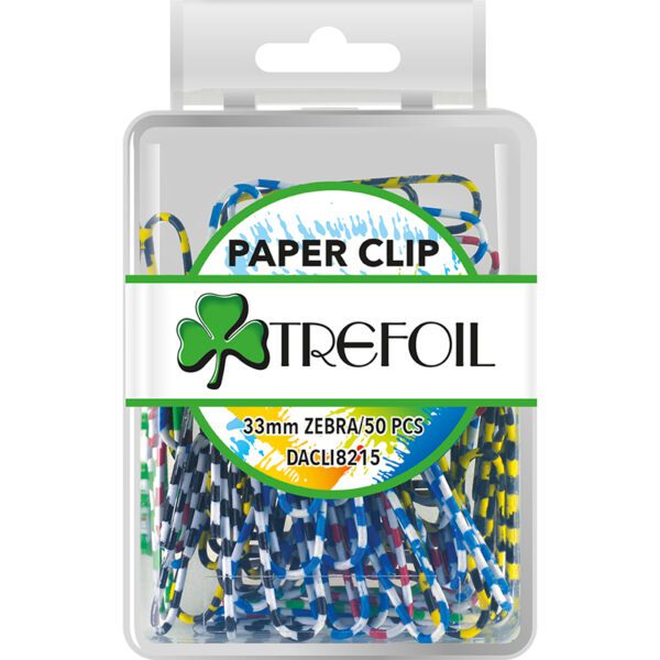 RETAIL BOX ACCESSORIES 50pc PAPER CLIPS ZEBRA 33mm