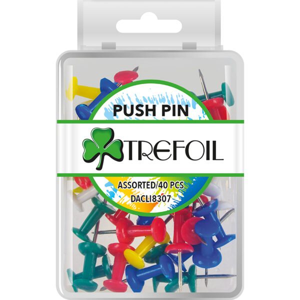RETAIL BOX ACCESSORIES 40pc PUSH PIN COLOUR ASS