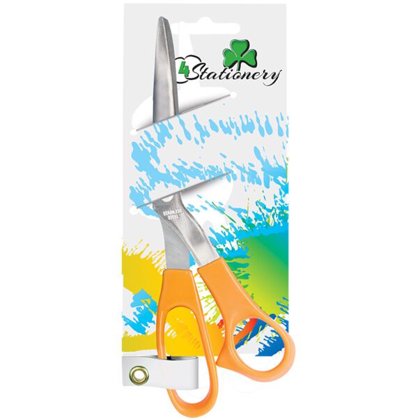 SCISSORS ORANGE HANDLE 212mm 1.5mm STEEL #3135
