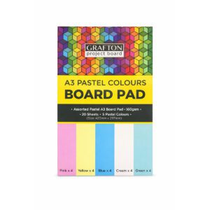 GRAFTON A3 BOARD PAD (20 SHEET) PASTEL MULTICOLOUR